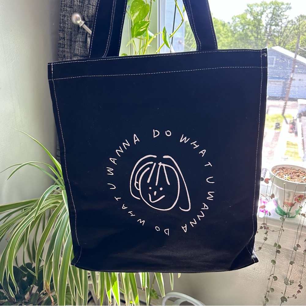Black utility tote bag